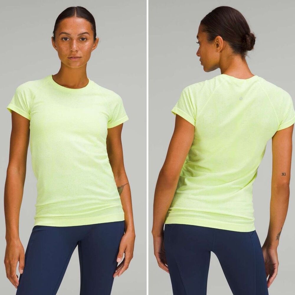 Lululemon Swiftly Tech Short Sleeve Shirt 2.0 in Distorted Noise Neon Lemon Sorb